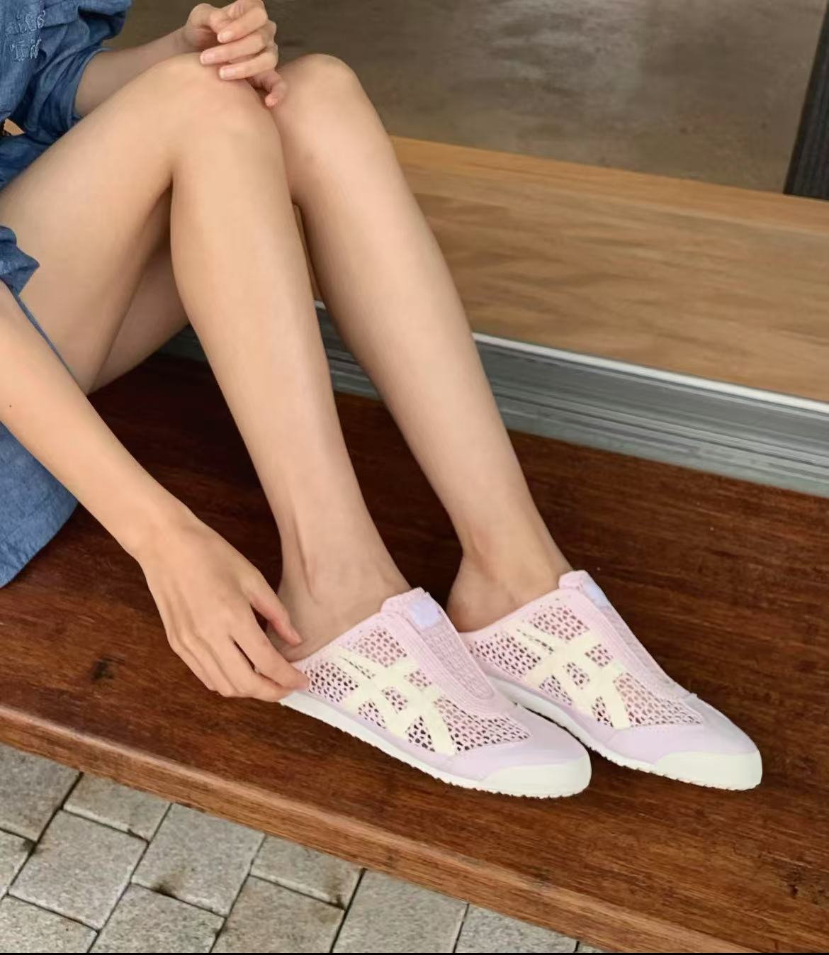 ⭐️Onitsuka Tiger Mexico 66 Sabot Pink&White 鬼冢虎 墨西哥66网眼拖鞋 粉&白