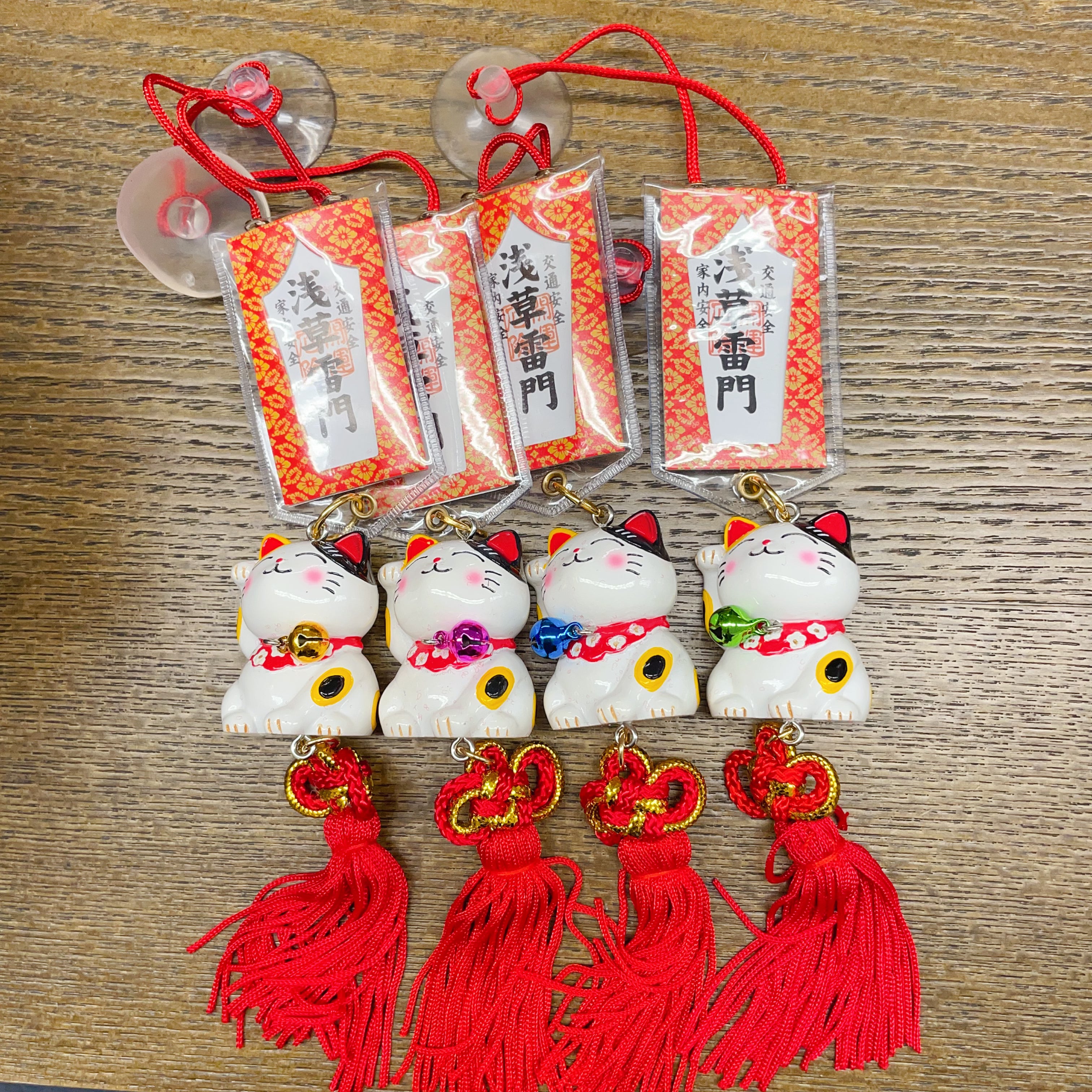 Asakusa Temple Traffic Safety Bell Maneki Neko Lucky Cat Car Charm Japanese Amulet东京浅草寺 交通安全 铃铛招财猫 车挂件