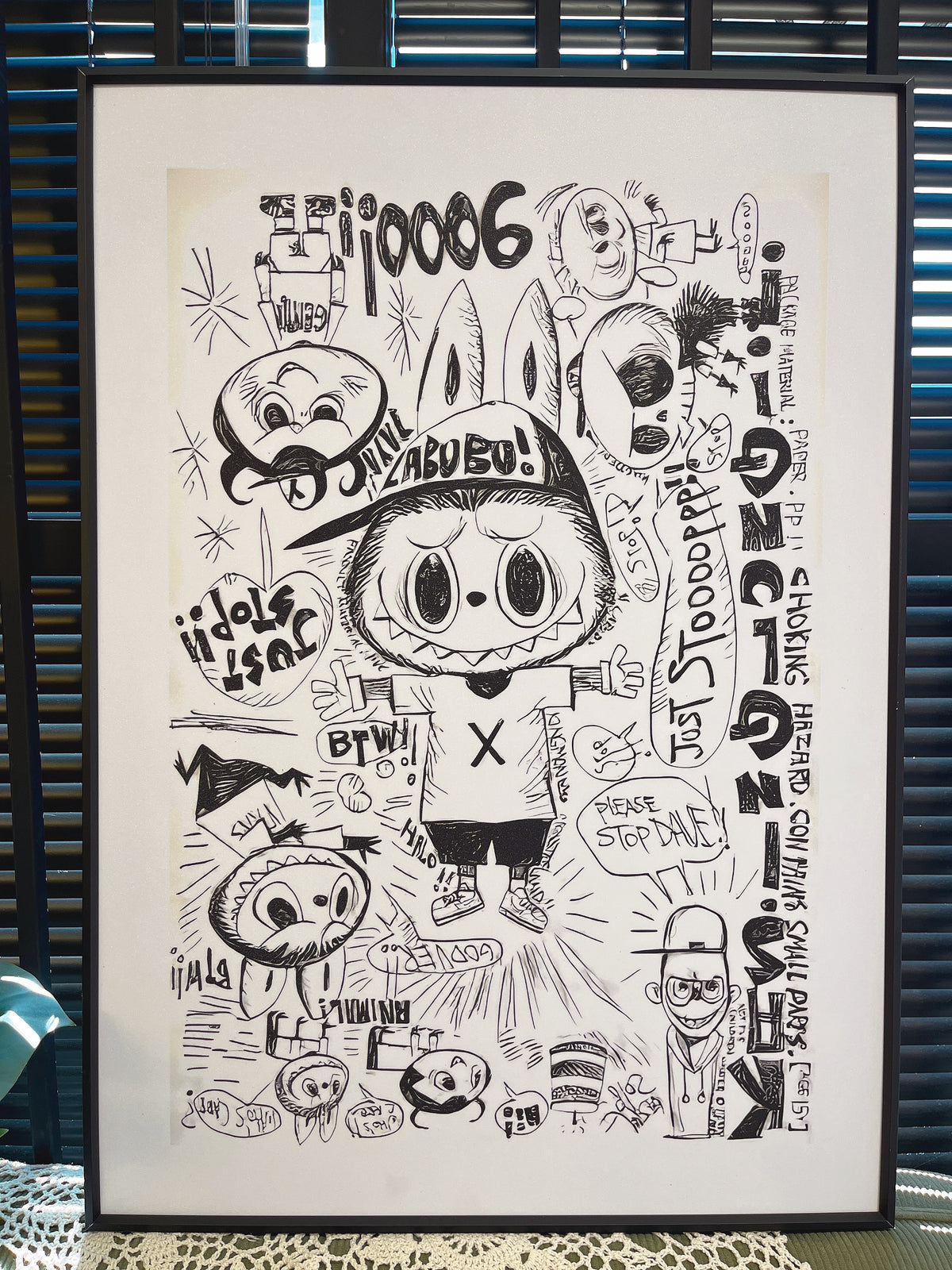 Artwork Labubu小众艺术感涂鸦画 尺寸50*70cm