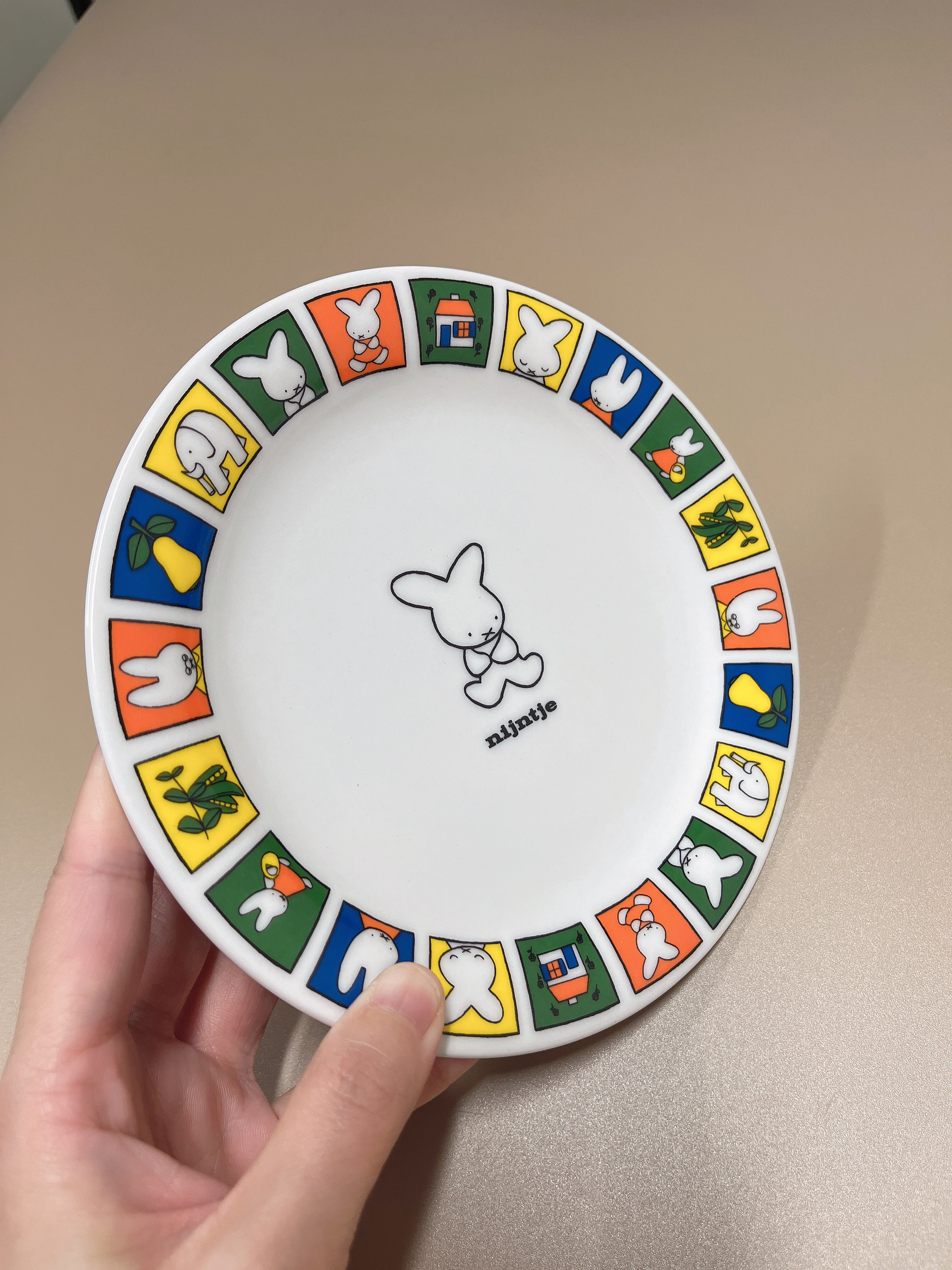 日本 Miffy 70周年限定格子 餐盘直径17cm