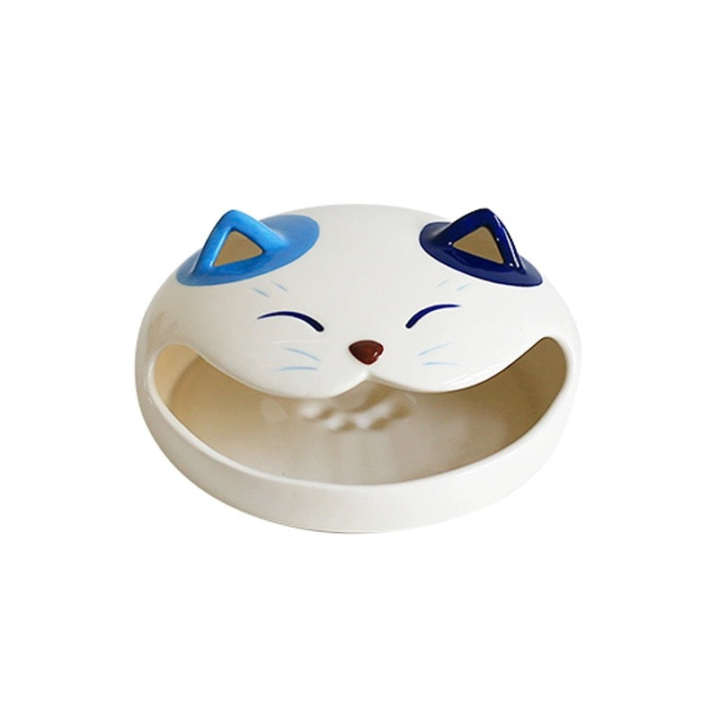 浅草寺药师窑 猫咪 陶瓷 蚊香盘 蚊香熏炉 家居摆设 驱蚊 #4418