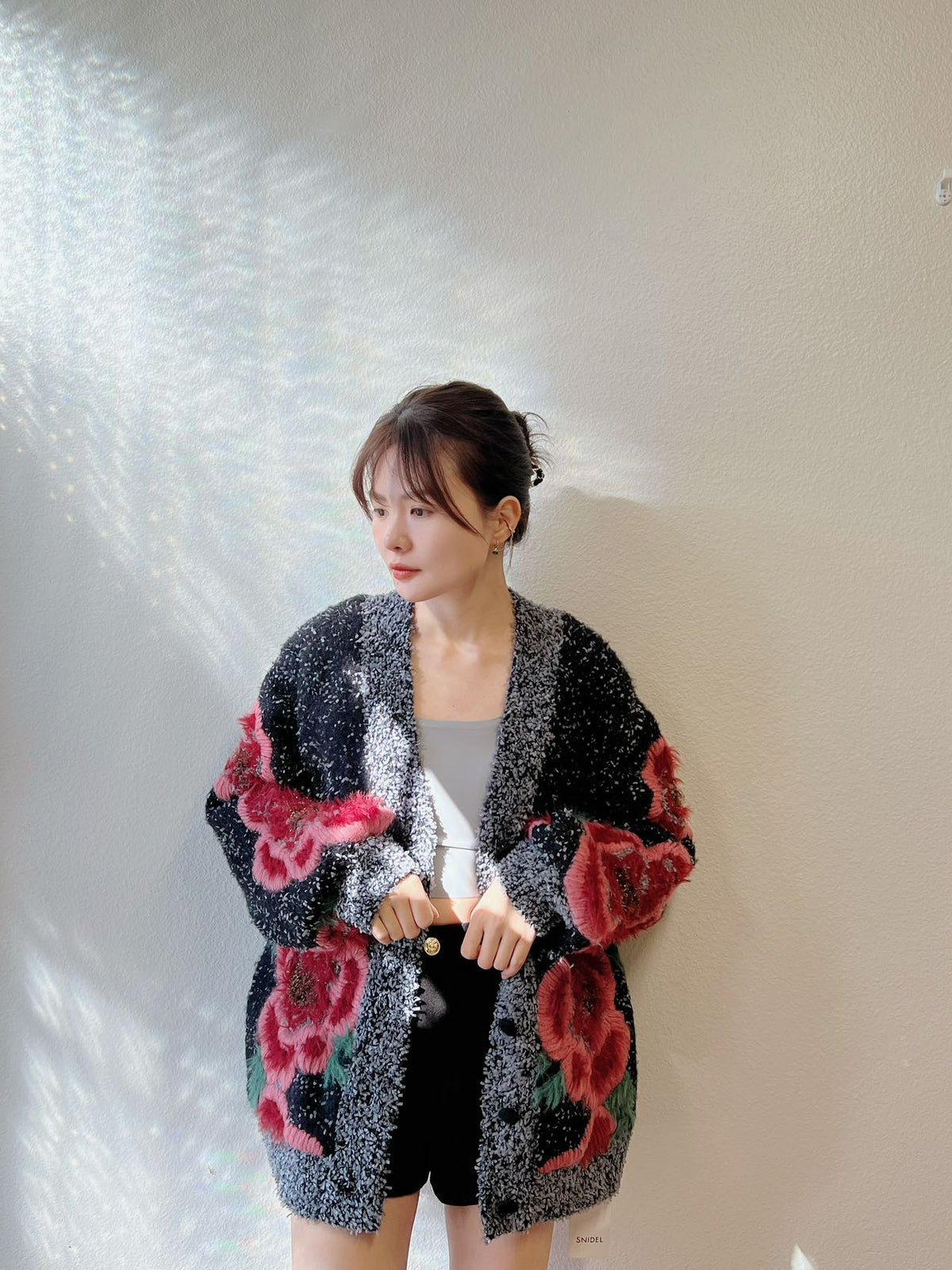 SNIDEL Heavyweight Jacquard V-Neck Knit Cardigan One Size|日本SNIDEL 提花V领针织外套 均码 非常厚实