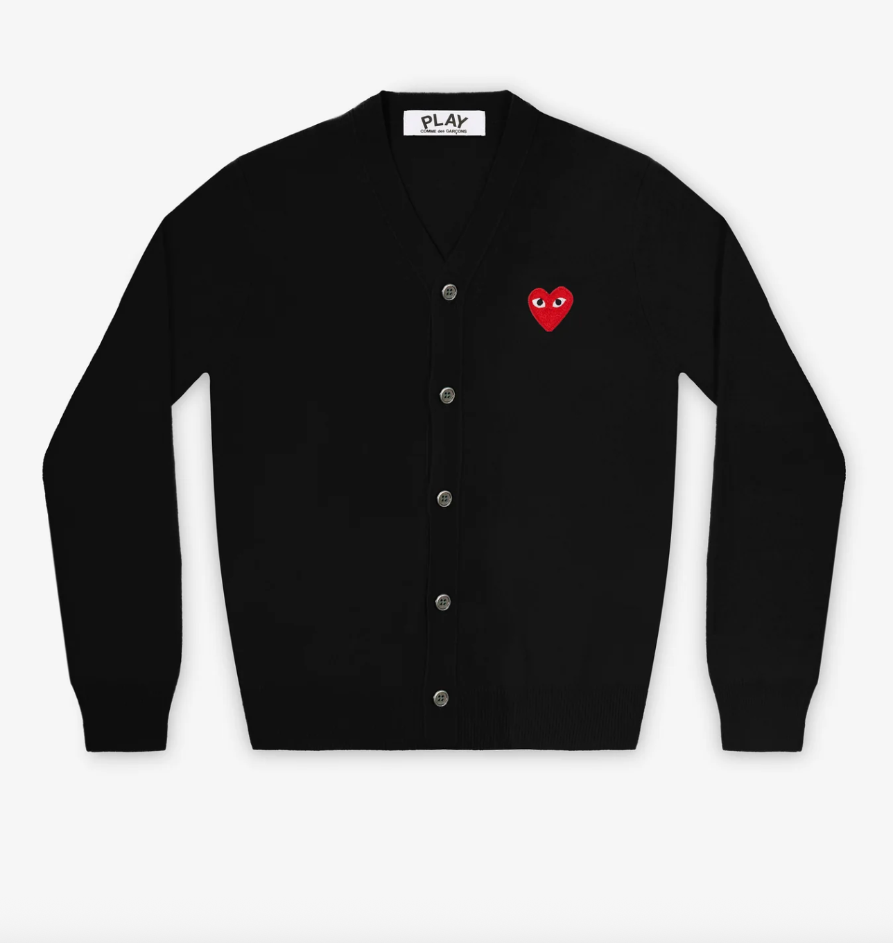 COMME des GARÇONS 川久保玲 羊毛衫/开衫 100%羊毛 V领【黑色红心】