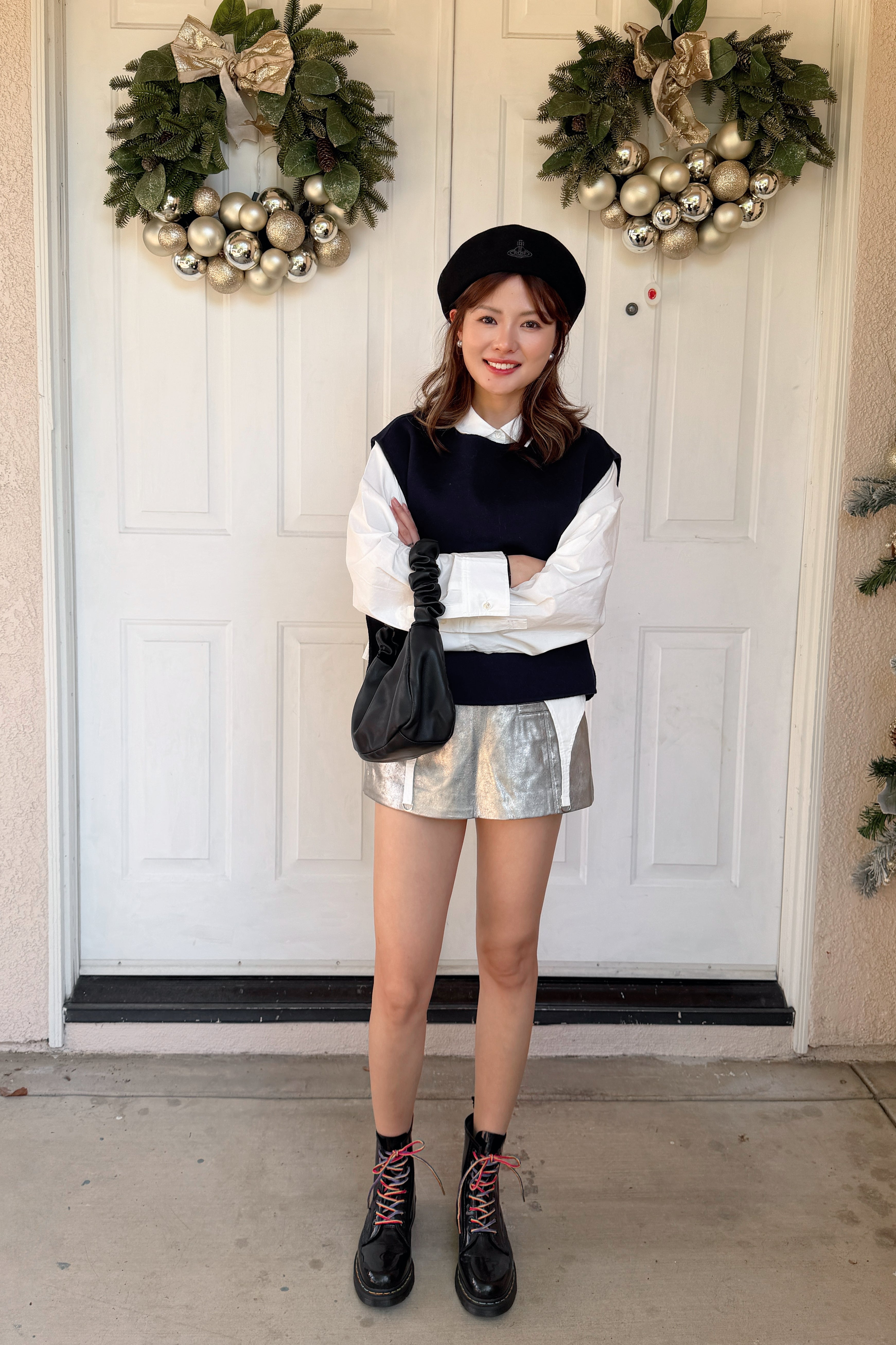 日本Vivienne Westwood 100%纯羊毛西太后土星logo贝雷帽