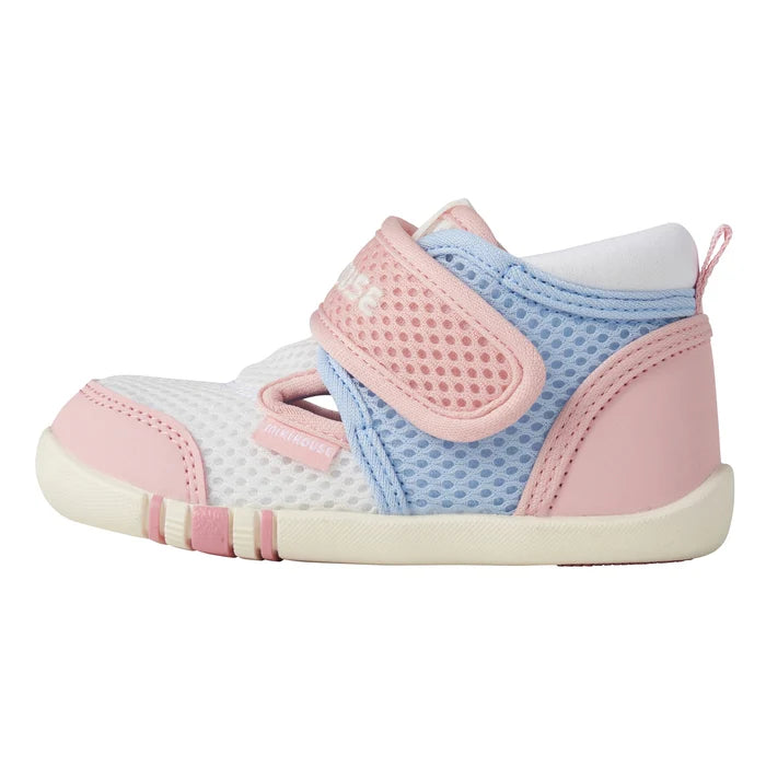 日本MIKIHOUSE 大网孔镂空包头学步鞋 二段学步鞋 网面凉鞋 粉色(默认无盒,有需要联系客服)