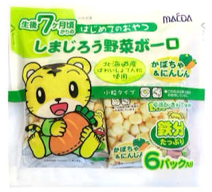日本 大阪前田Maeda 巧虎宝宝高钙蔬菜小馒头 奶豆 宝宝零食磨牙辅食(赏味期限07.24.26y)