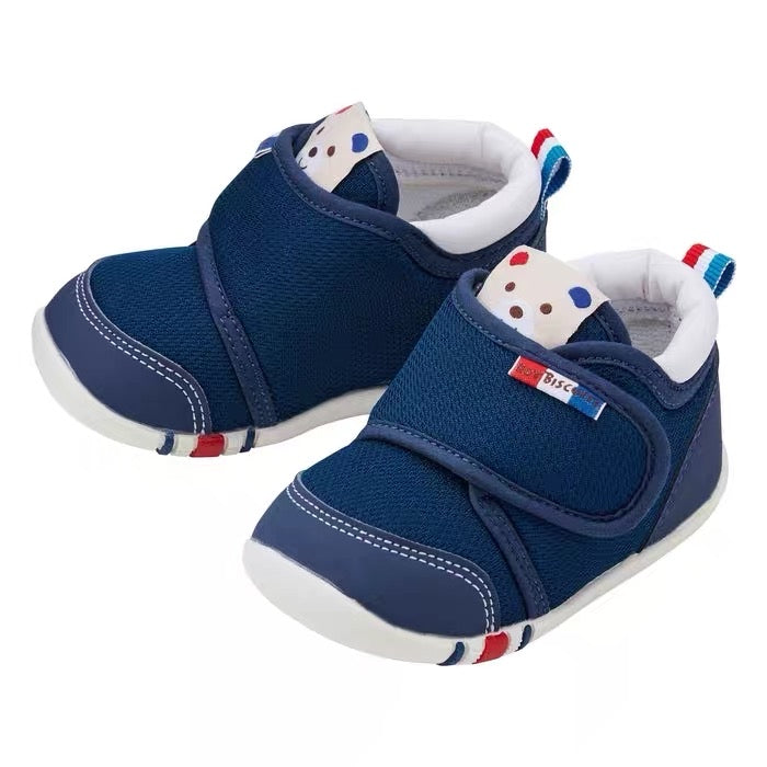 日本MIKIHOUSE 熊头学步鞋 一段学步鞋 蓝色(默认无盒,有需要联系客服)