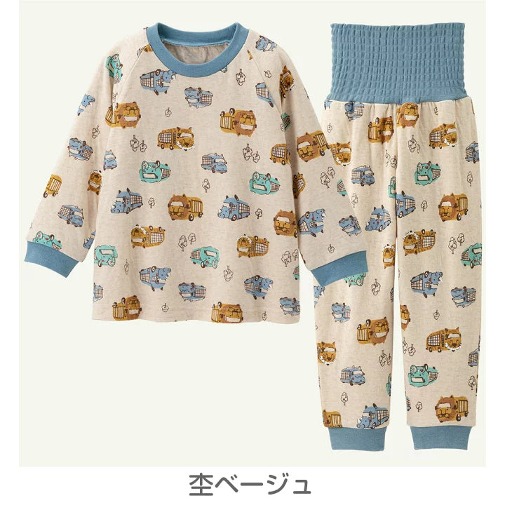 日本 COMBI 秋季薄款 动物小车图案卷腹睡衣