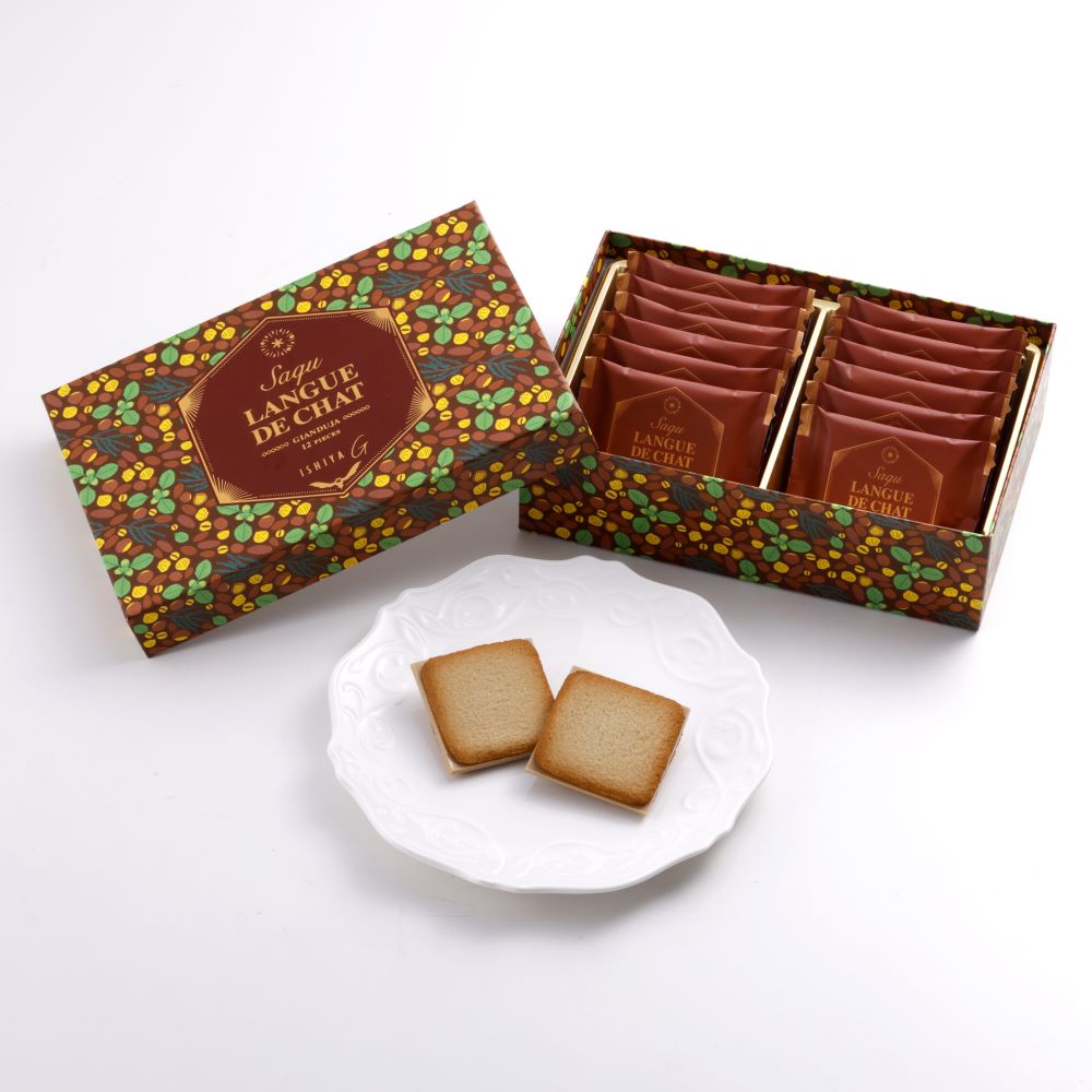 ISHIYA Langue De Chat Gianduja 白色恋人 土耳其榛子巧克力夹心饼 (赏味期限:08/29/2026)