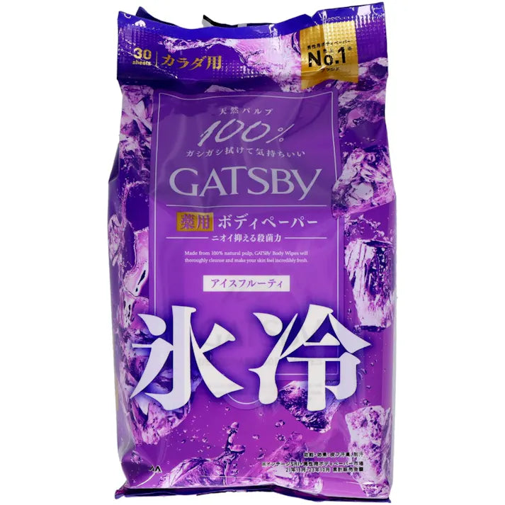 Gatsby Ice-Type Deodorant Body Wipes Fruity Scent 冰爽除臭身体清洁湿巾 水果香 30sheets