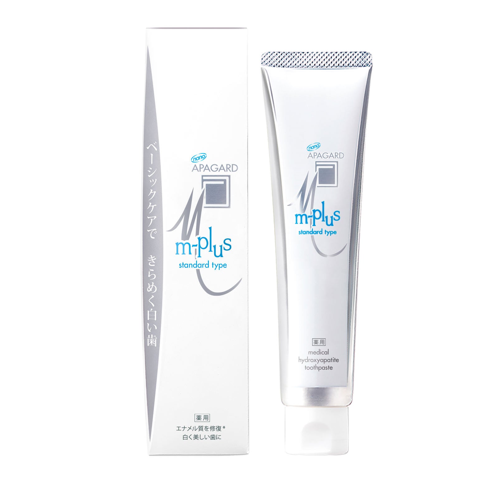 日本APAGARD PREMIO 全效微粒子亮白美白牙膏 100g 银色款 无氟防蛀 牙釉质修复 去垢(温和薄荷/标准型)