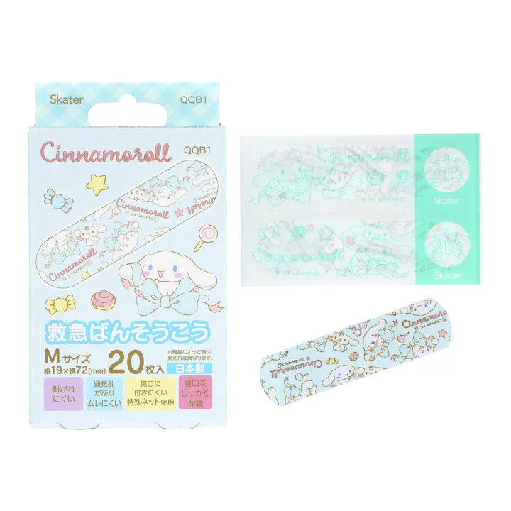 日本 Skater X Sanrio 三丽鸥主题 Cinnamoroll 大耳狗 卡通创可贴 20枚入 (19mm x 72mm)(保质期:08/2030y)