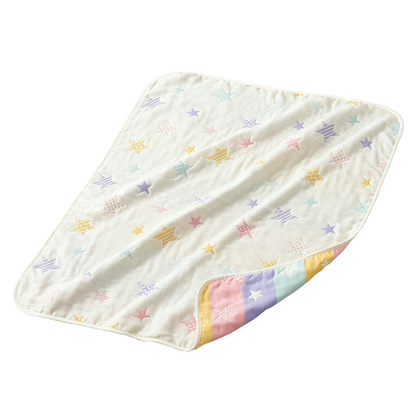 日本制 6layer gauze 宝宝盖毯 约70cm X 85cm 白色星星图案