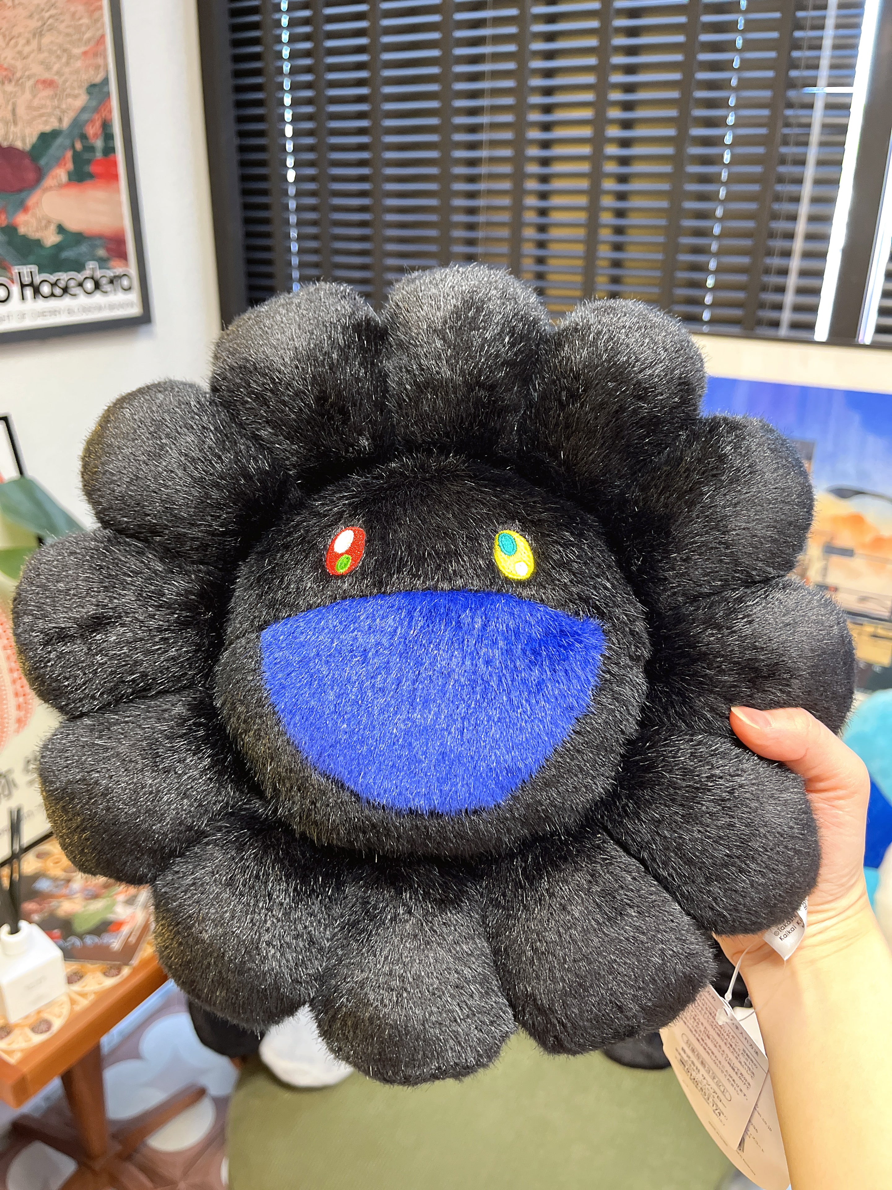 村上隆Takashi Murakami 太阳花抱枕 Flower Cushion Blue&Black 30cm