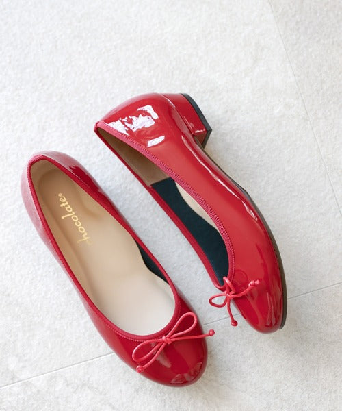 日本chocolate 红色蝴蝶低跟皮鞋 芭蕾舞款皮鞋 日本制