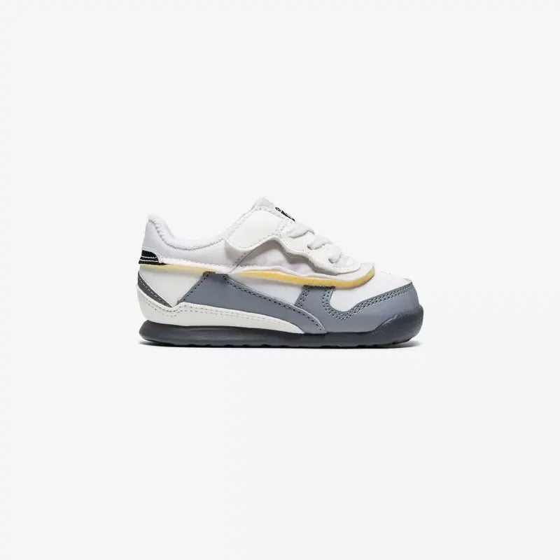 Onitsuka Tiger鬼冢虎 儿童款 ADMIX RUNNER KIDS 小童版 透气运动鞋 米色/灰色 【材质:织物+合成革】