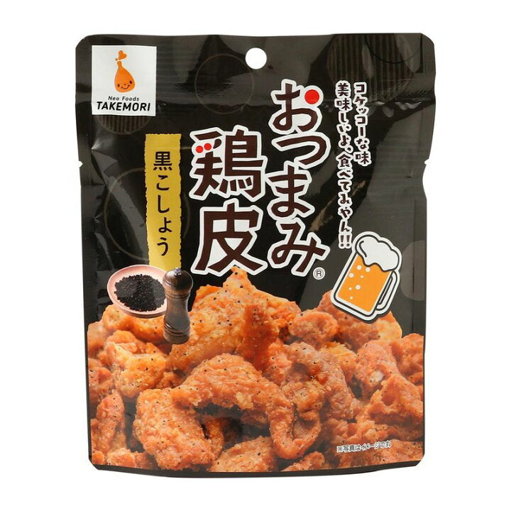 Takemori Fried Chicken Skin Black Pepper 竹森 元祖脆炸鸡皮 黑胡椒口味 50g(EXP:12/20/2026)