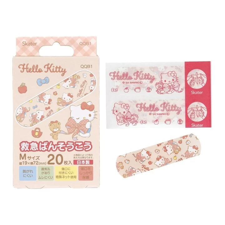 日本 Skater X Sanrio 三丽鸥主题 Hello Kitty 卡通创可贴 20枚入 (19mm x 72mm)(保质期:08/2030y)