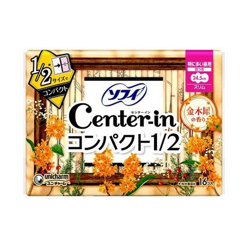 Unicharm Sofy Center-in Pad Osmanthus Scent 尤妮佳苏菲 超薄绵柔护翼卫生巾 桂花香 16(24.5cm)