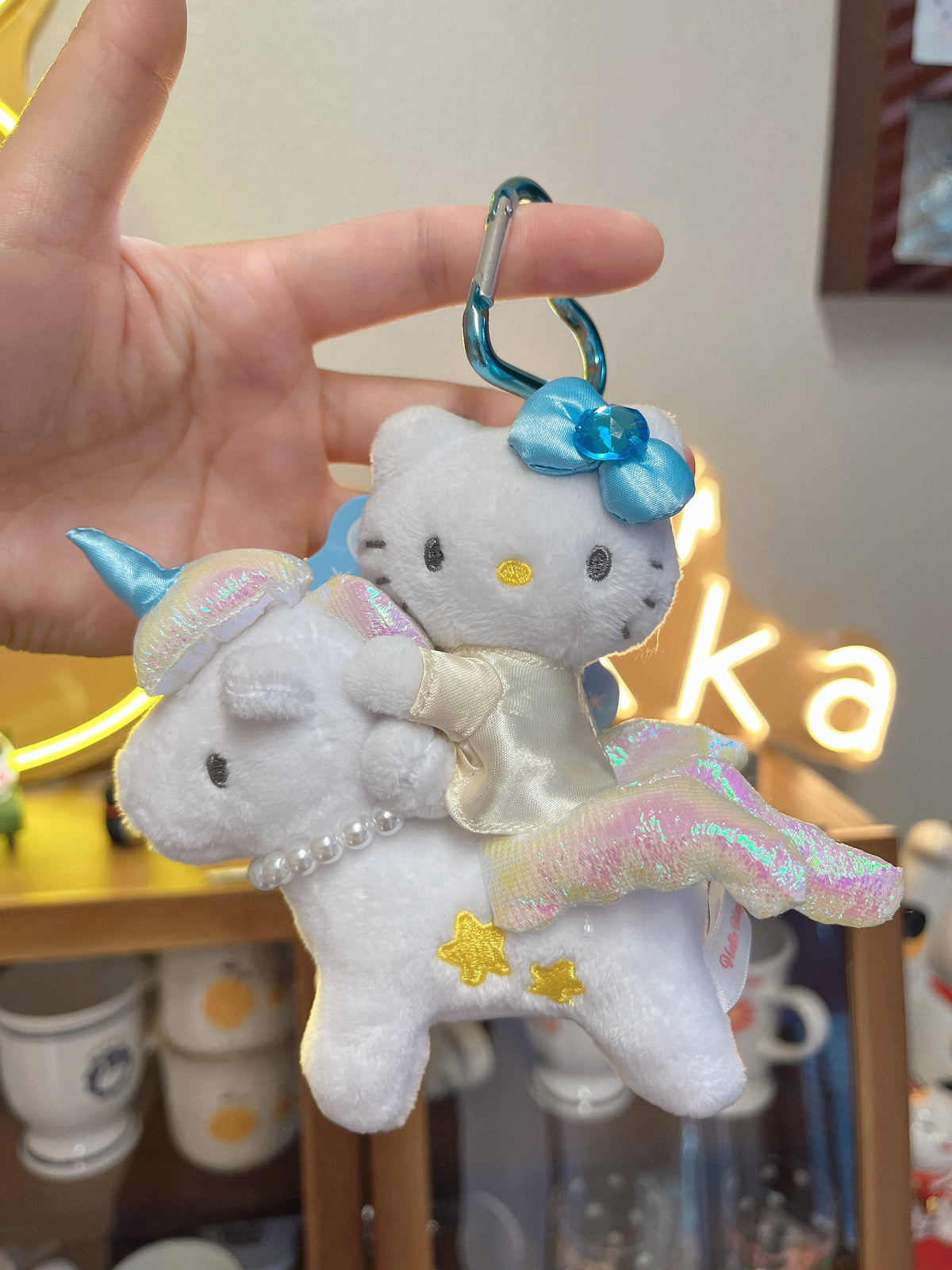 日本 SANRIO 三丽鸥 Hello Kitty凯蒂猫NIC 天鹅/独角兽 爱心扣挂件