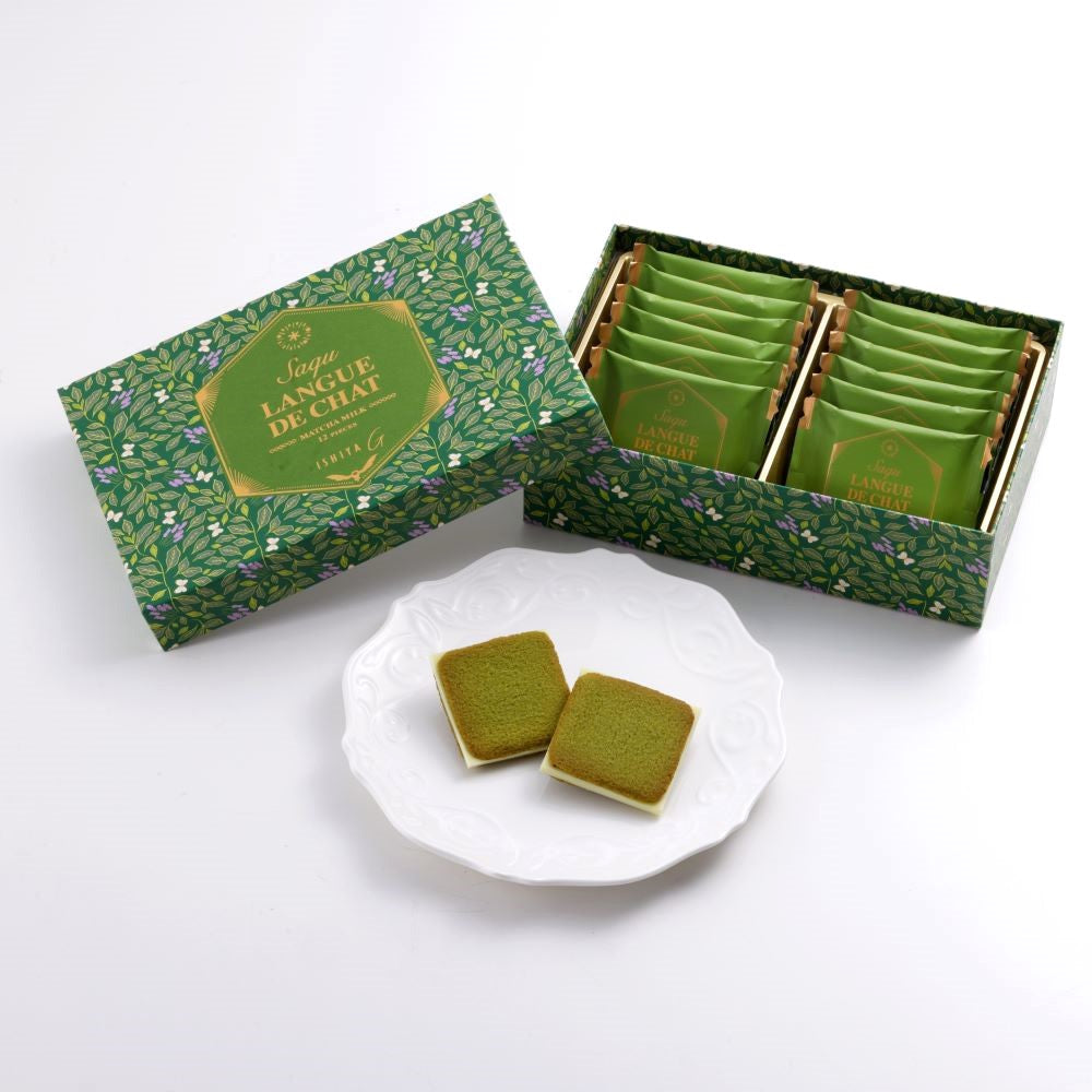 ISHIYA Langue De Chat Matcha Milk 白色恋人 抹茶牛奶巧克力夹心饼 (赏味期限:10/25/2026)