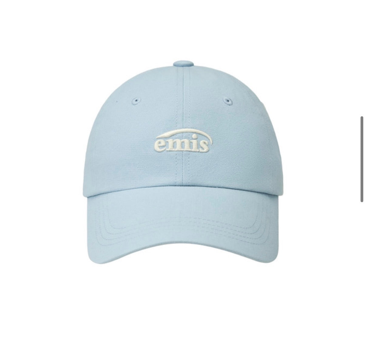 emis Small Logo Ball Cap Pastel Blue 韩国 emis 棒球帽 粉蓝 白色刺绣小标