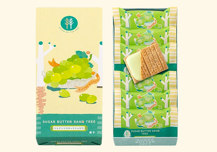 Sugar Butter Sand Tree Seasonal Shine Muscat Flavor 黄油树 三明治奶油饼干 限量晴王葡萄味 7pcs (EXP:09/26/2026)