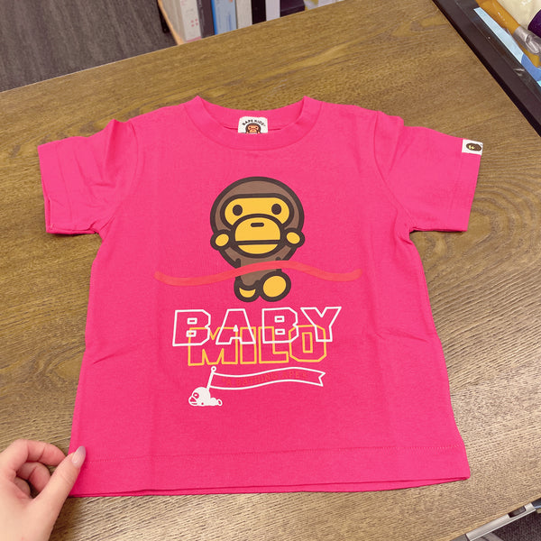 BAPE 儿童款T恤 Baby Milo 粉色T恤 100码