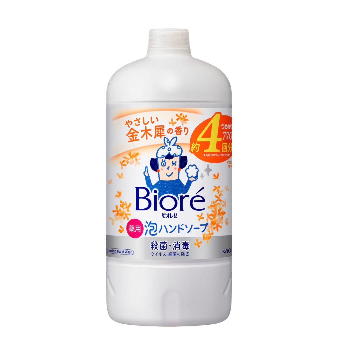 Kao Biore U Hand Wash Refill Liquid Osmanthus Scent 消毒除菌泡沫洗手液 桂花香 補充裝 770ml