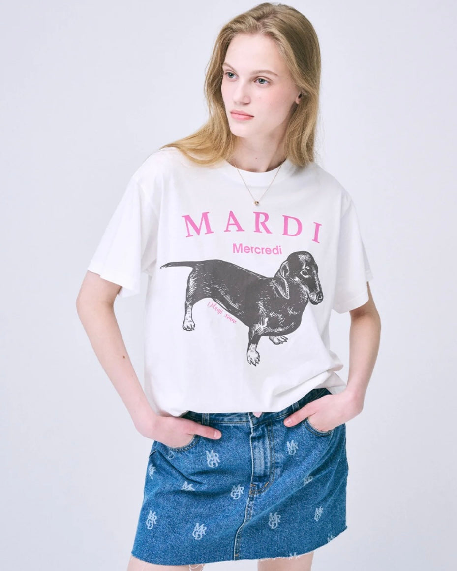 ⭐️韩国Mardi Mercredi 腊肠狗 短袖均码