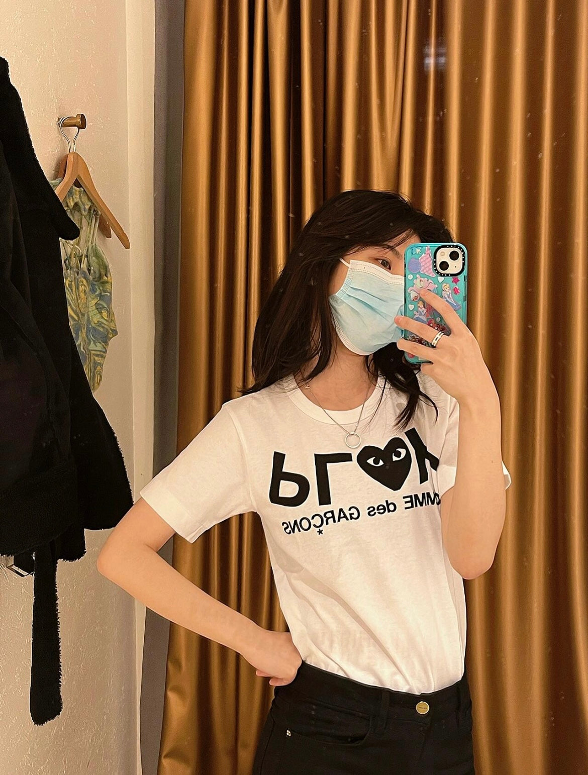 【0609ずみ】COMME des GARÇONS 川久保玲【PLAY 女士】 黑白 字母爱心