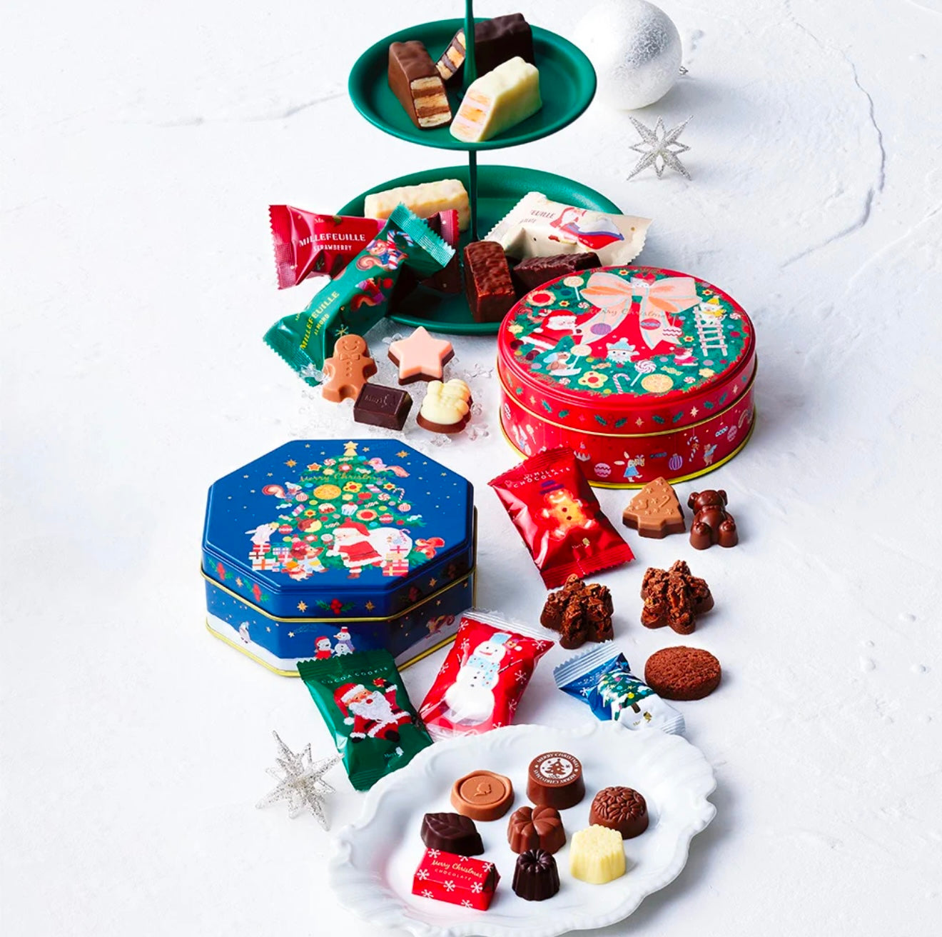 日本 Mary‘s 玛丽圣诞系列铁罐巧克力礼盒 蓝盒 (02/19/26y)