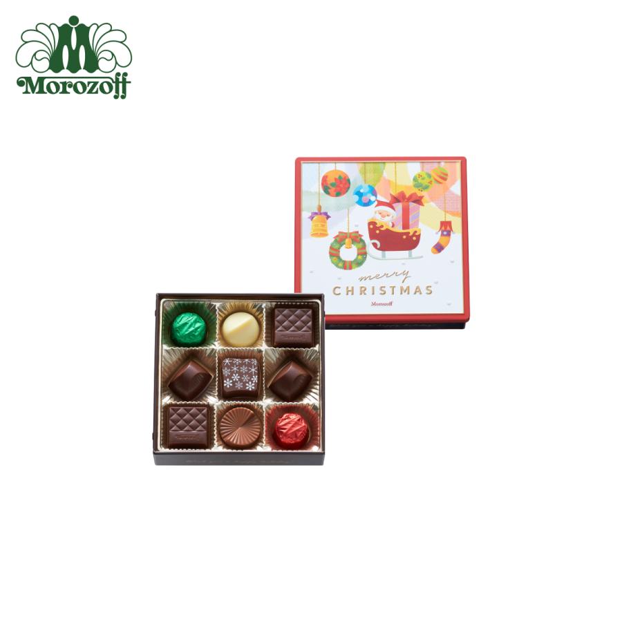 日本Morozoff 24年圣诞节 圣诞限定盲盒 圣诞老人铁盒9枚入(赏味期限6/30/2026Y)