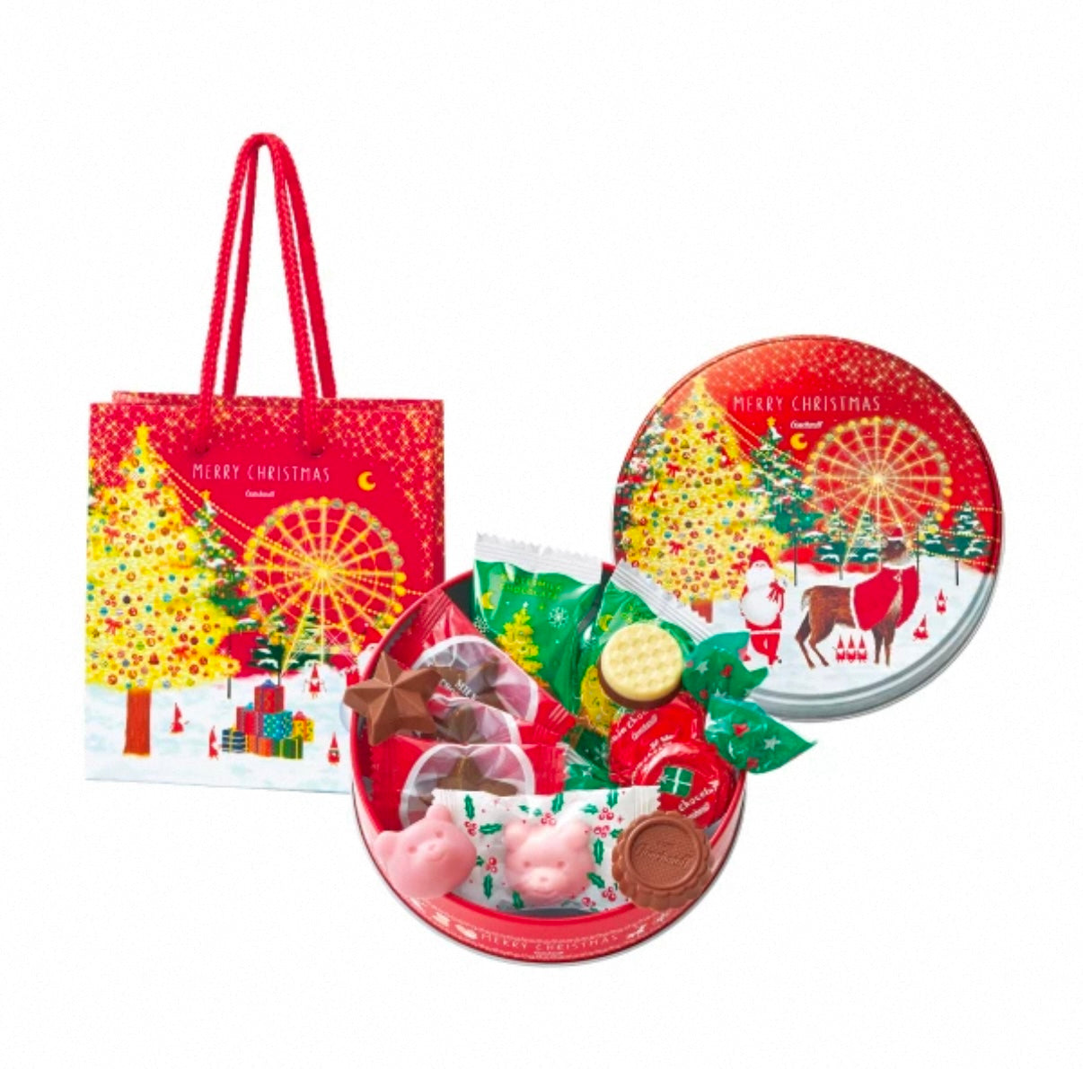 日本 Goncharoff圣诞铁罐红色巧克力礼盒 39g (赏味期限05/31/26Y)