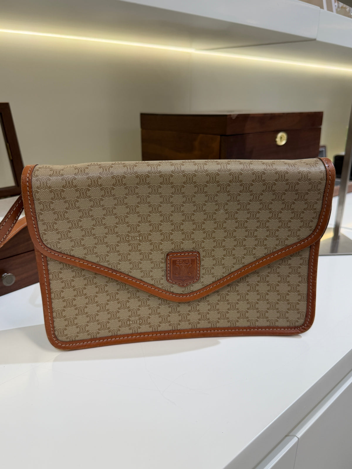 Celine Macadam Shoulder Bag PVC Leather - Vintage Celine Envelope Bag