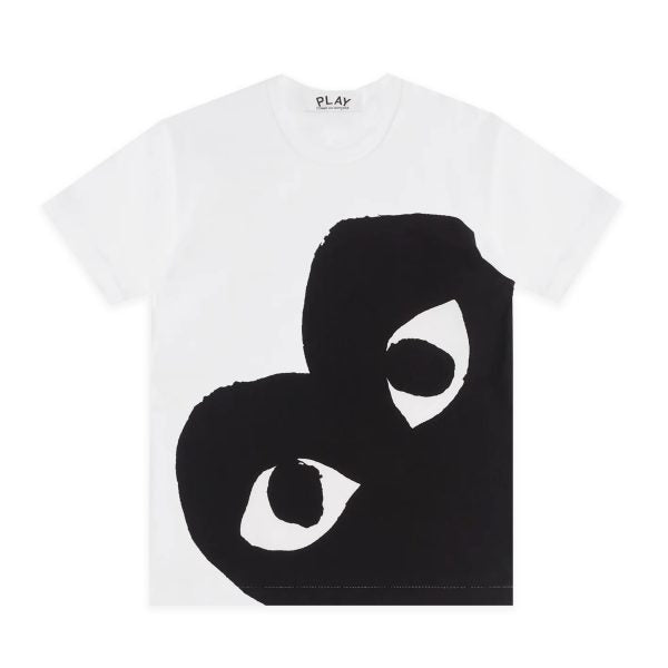 COMME des GARÇONS 川久保玲【PLAY】男女同款 黑色大桃心 白色短袖T恤