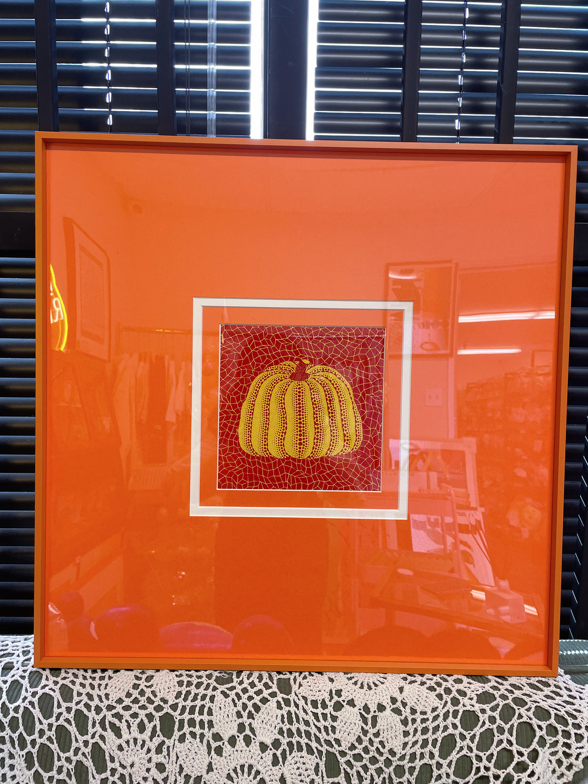 Artwork 明亮橘草间弥生南瓜装饰画 尺寸50*50cm