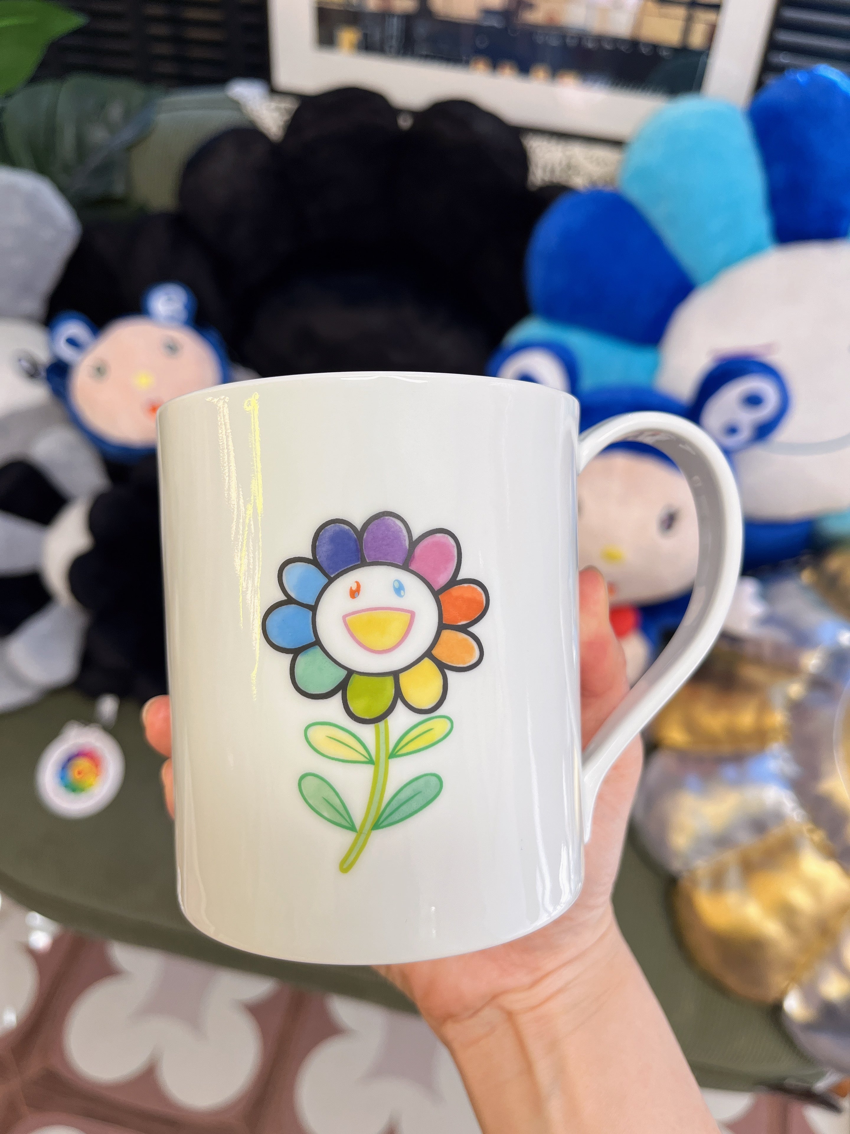 村上隆Takashi Murakami 有田烧白色彩花 太阳花 陶瓷杯