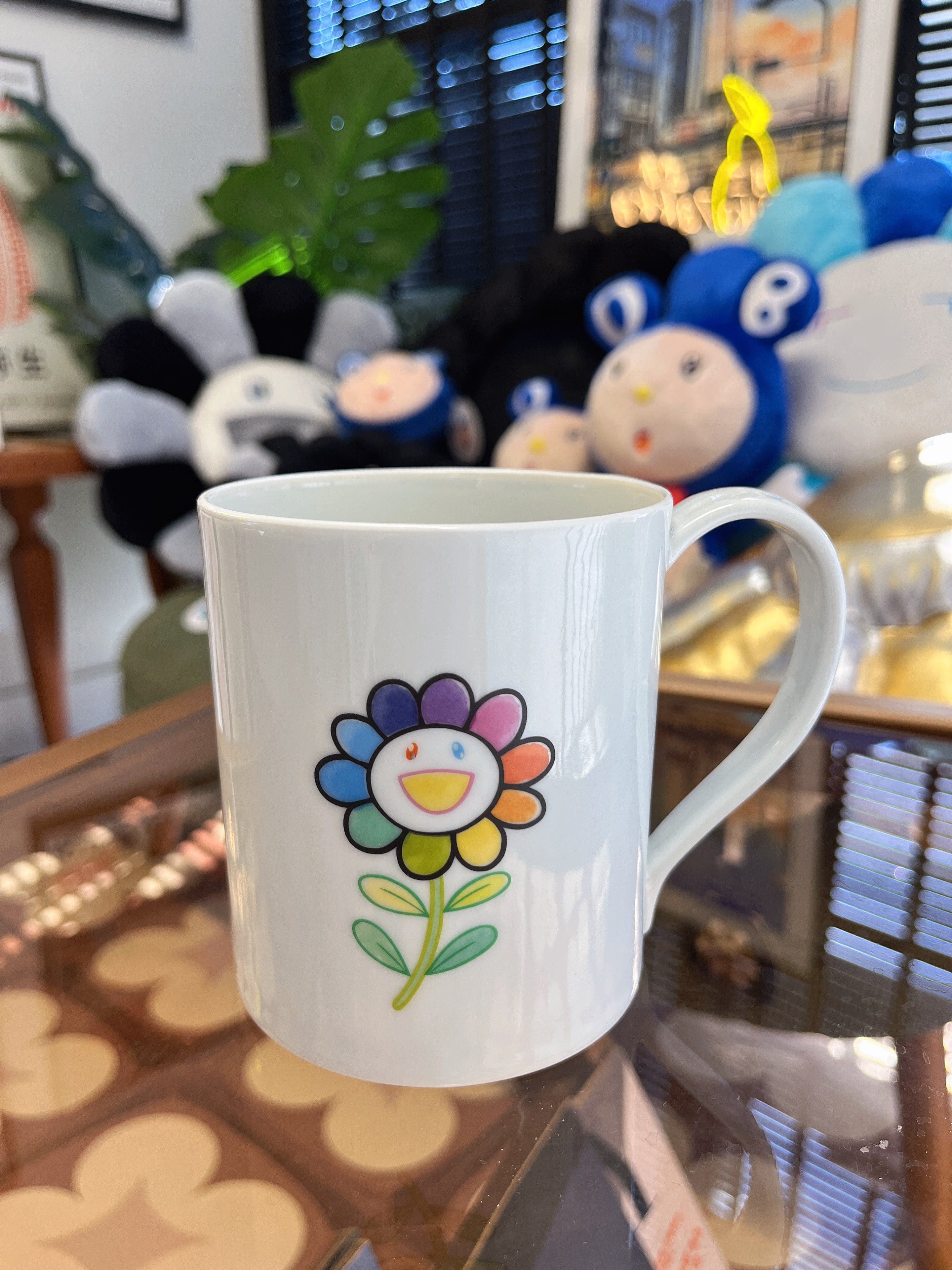 村上隆Takashi Murakami 有田烧白色彩花 太阳花 陶瓷杯