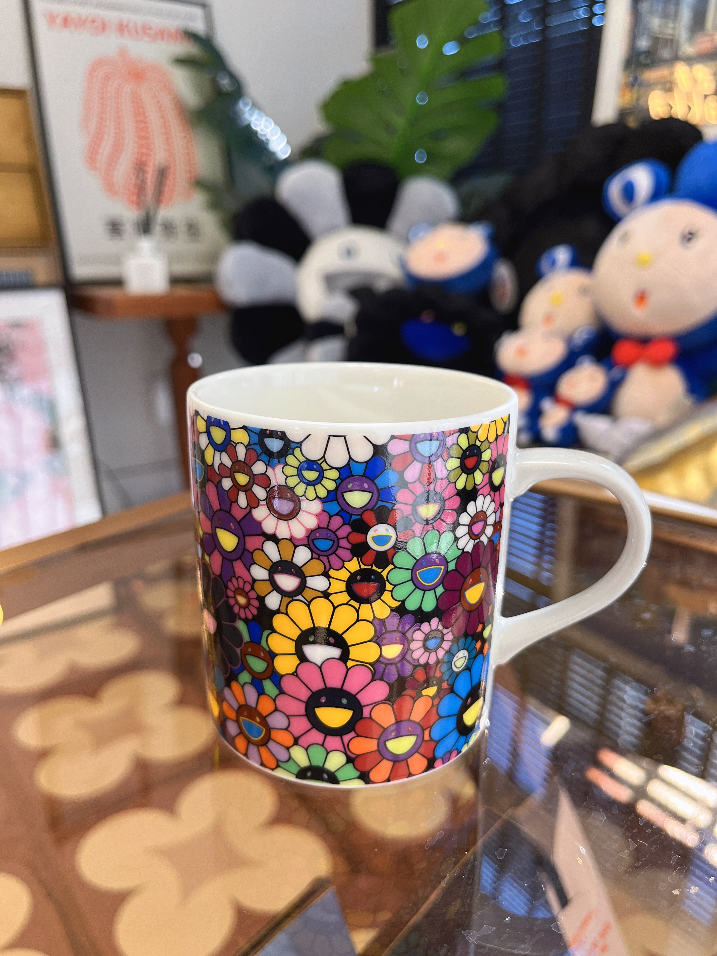 村上隆Takashi Murakami 黑色满花 太阳花 陶瓷杯