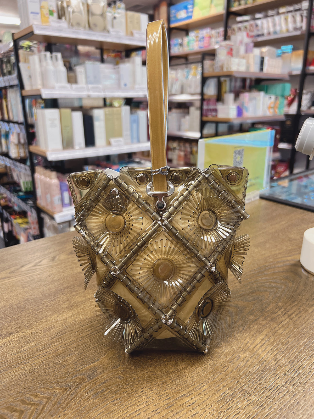 三宅一生 BAO BAO ISSEY MIYAKE x 松村光联名 海胆仙人掌 果冻手提水桶包 浅棕色