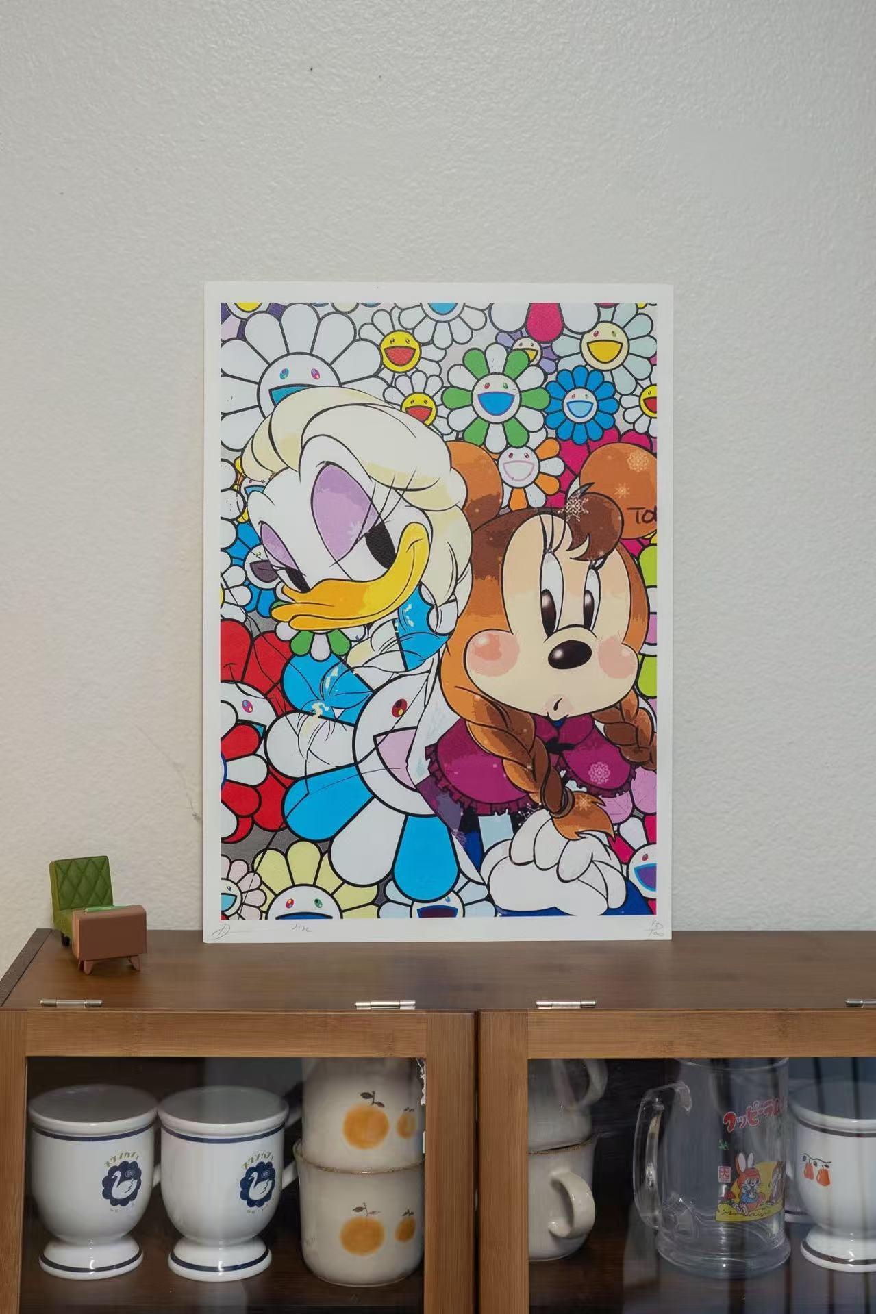 Artwork 限量签名版画DEATH NYC《唐老鸭&米老鼠&村上隆》45*32cm