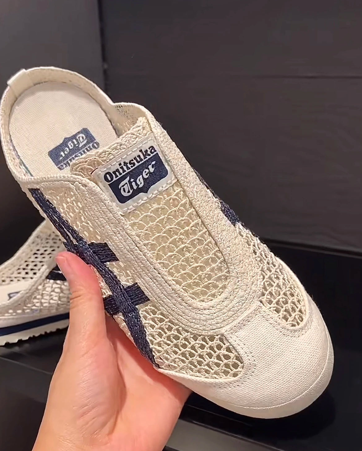 ⭐️Onitsuka Tiger Mexico 66 Sabot White&Navy 鬼冢虎 墨西哥66网眼拖鞋 珍珠白+藏青