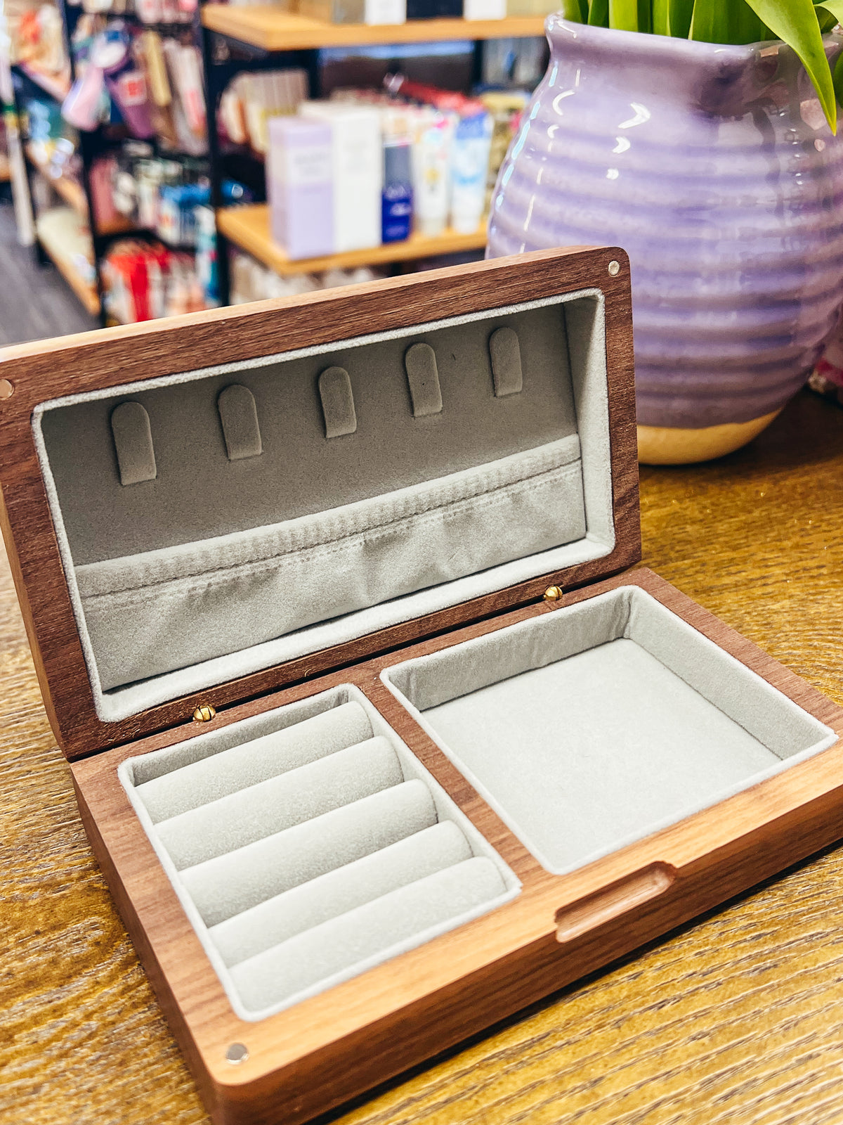 Solid Black Walnut Wood Premium Jewelry Organizer Box|黑胡桃木制 精致首饰收纳盒