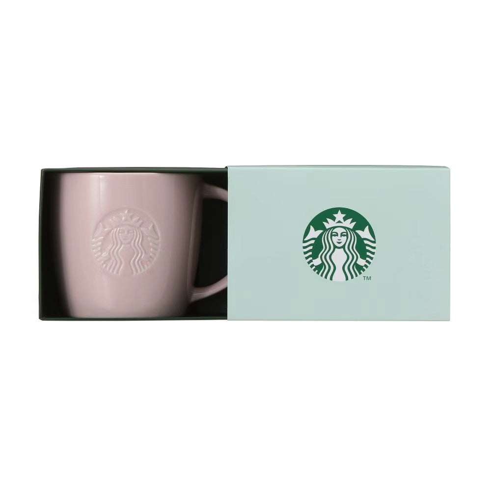 日本星巴克 2026情人节限定 粉米色马克杯 礼盒装 355ml