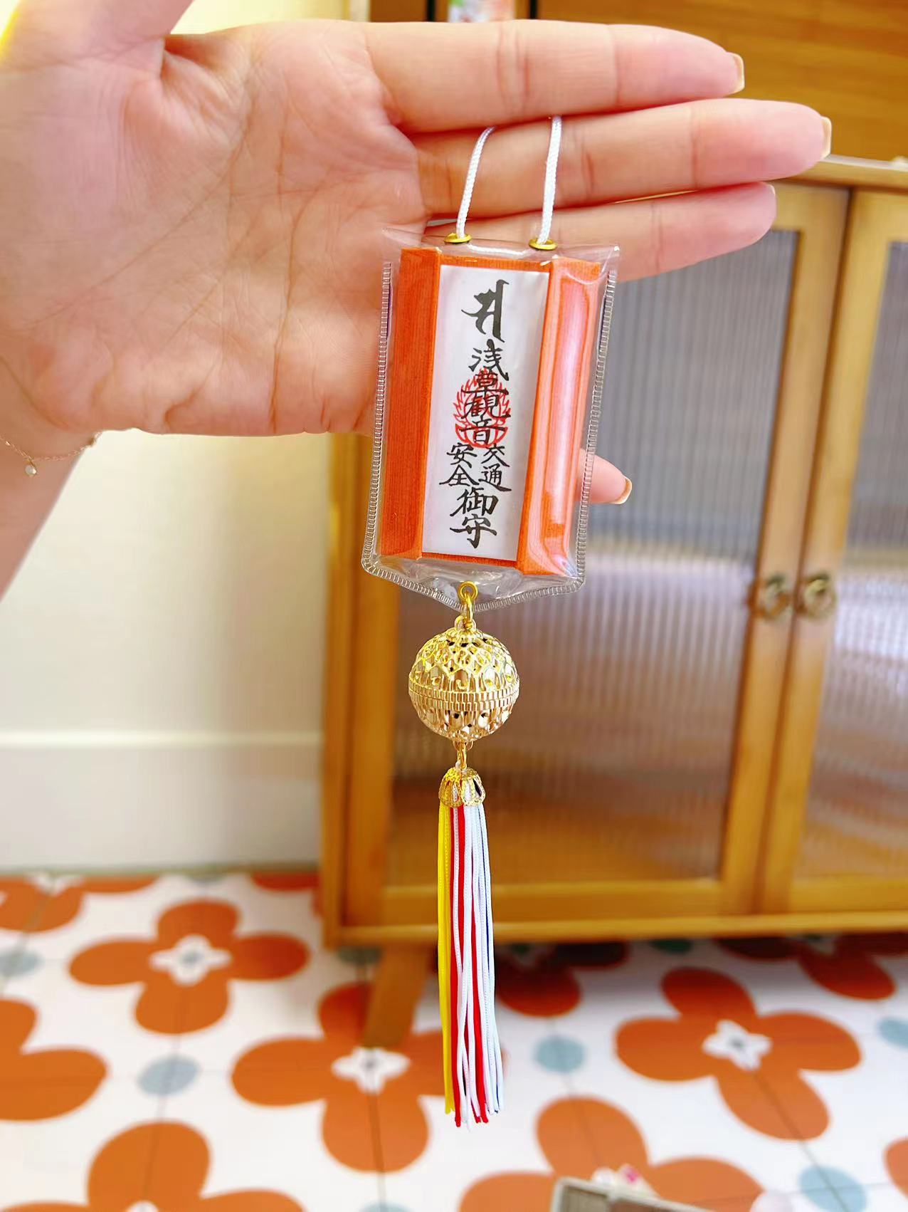 东京浅草寺御守 【9号 交通安全(车挂式铃铛)】开车保佑平安 车挂件