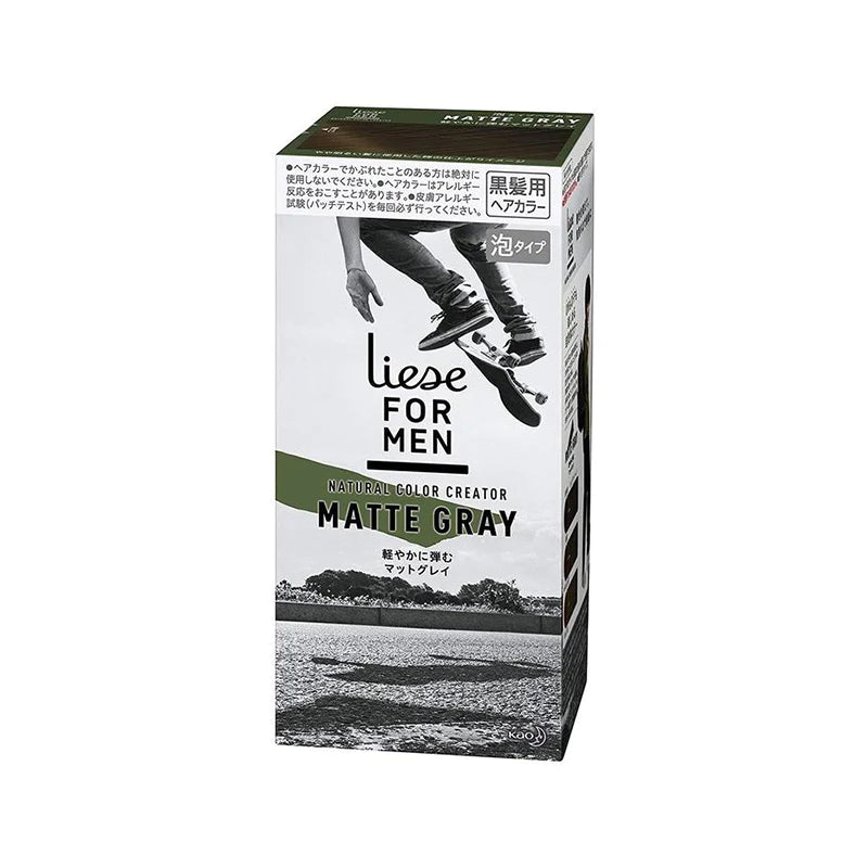 日本KAO花王 LIESE PRETTIA 男士专用泡沫染发剂 #哑光灰色