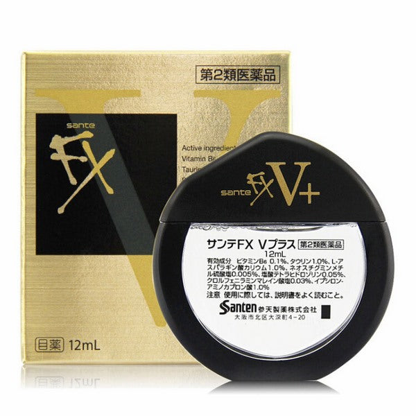 日本参天FX V+小金超凉舒缓去红血丝眼药水 滴眼液12ml (保质期:02/27y)
