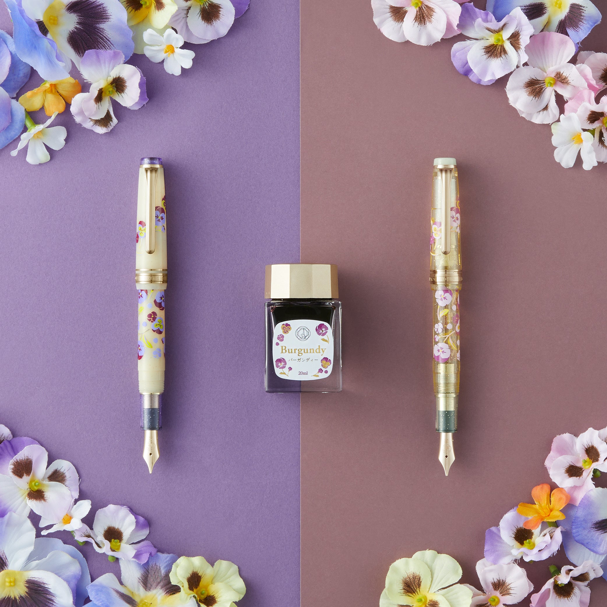 日本ANCORA钢笔 期间限定 紫阳花钢笔套盒(笔尖14K,MF(中细字))