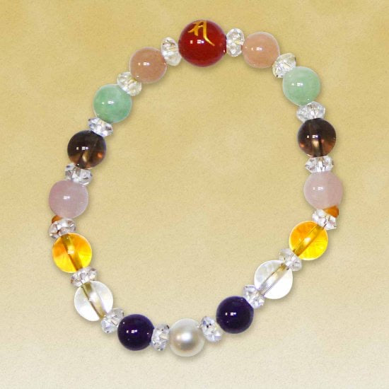 Asakusa Temple Seven Gemstone Bracelet Omamori Good Luck Japanese Amulet N-3东京浅草寺御守物 七宝石手链 N-3